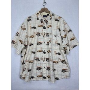 Puritan Vintage Truck Print Shirt Mens 3XL Cotton Novelty Aloha Hawaiian